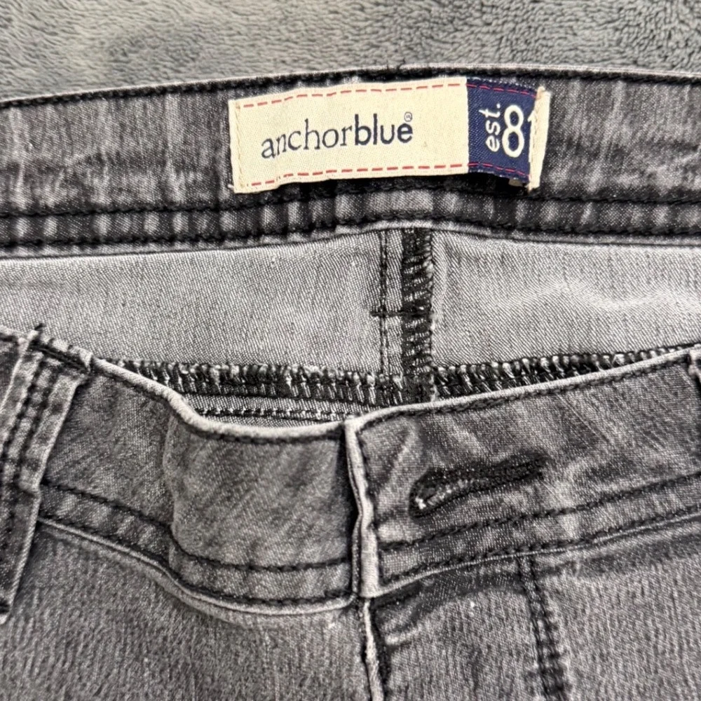 Anchor Blue Denim Shorts Womens 8 Gray Excellent Vintage Y2K Raw Hem Cutoff